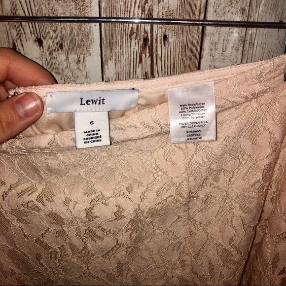 Lewit blush pink laced midi lace skirt - Picture 8 of 11